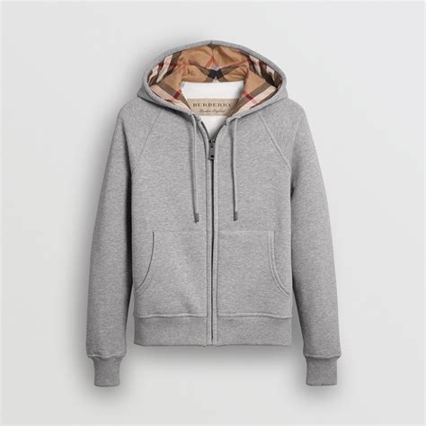 burberry hooded zip-front cotton blend sweatshirt|burberry half zip hoodie men.